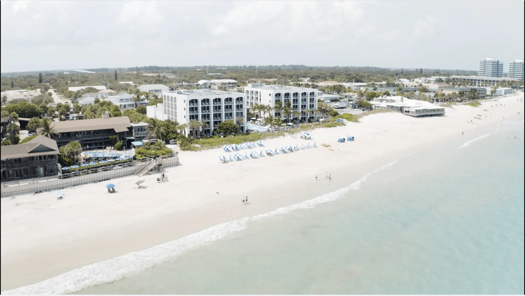 Aerial view of Costa d'Este Beach Resort and the Vero Beach shoreline