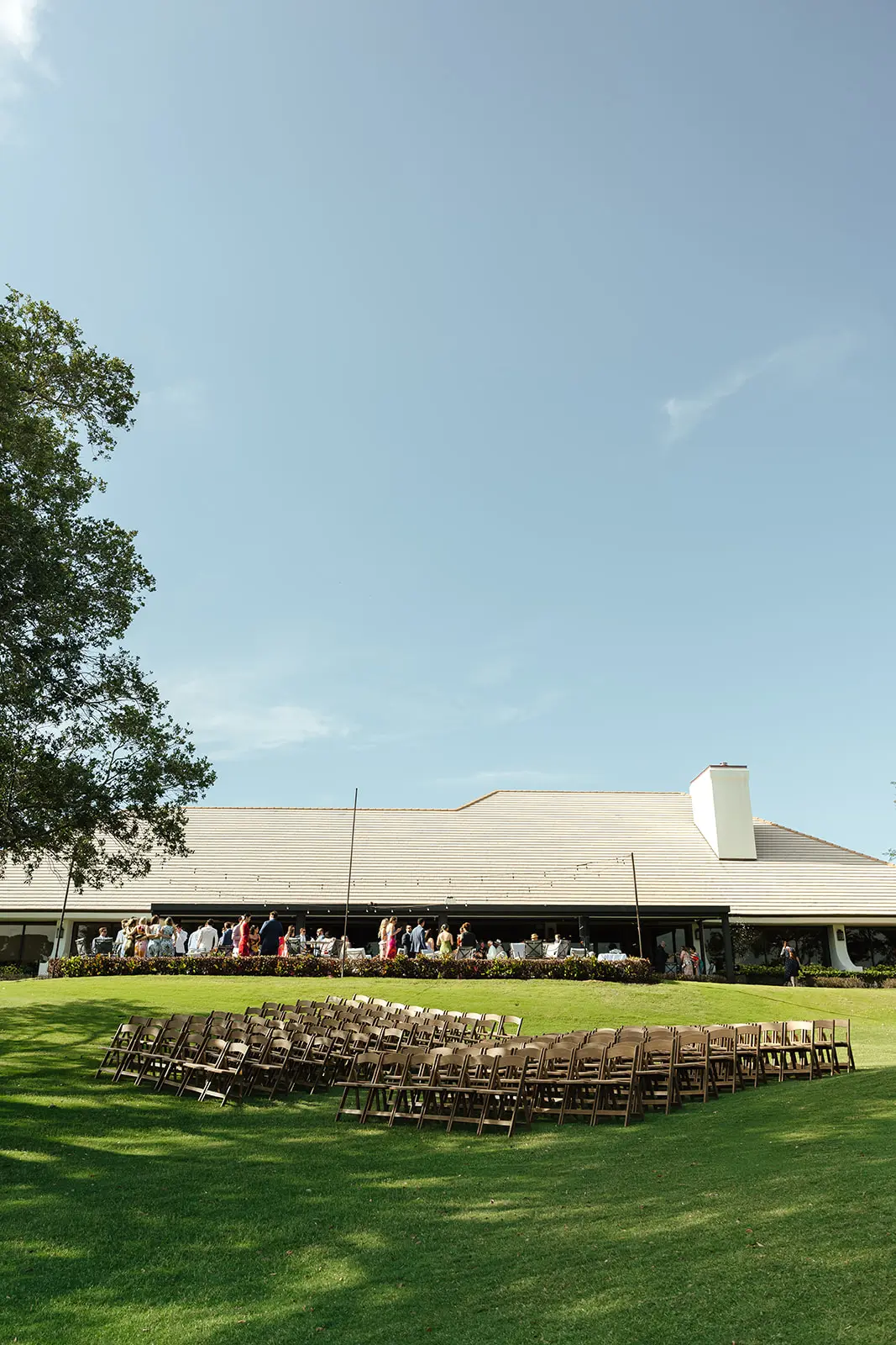 Outdoor wedding ceremony setup at Bent Pine Golf Club in Vero Beach